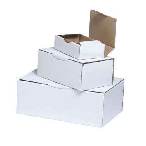 Caixa de expedição cartão kraft multiusos - Com lingueta - Branco