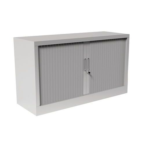 Armário com portas de persiana - Sem plataforma superior - Cinzento alumínio