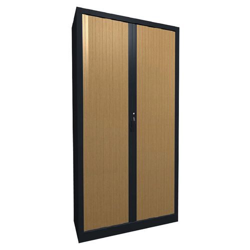 Armário de metal com portas de persiana em PVC e lâmina revestida, alt. 198 cm – Acial