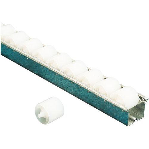 Calha de roletes de plástico para cargas leves – 2000 mm de comprimento – Bito