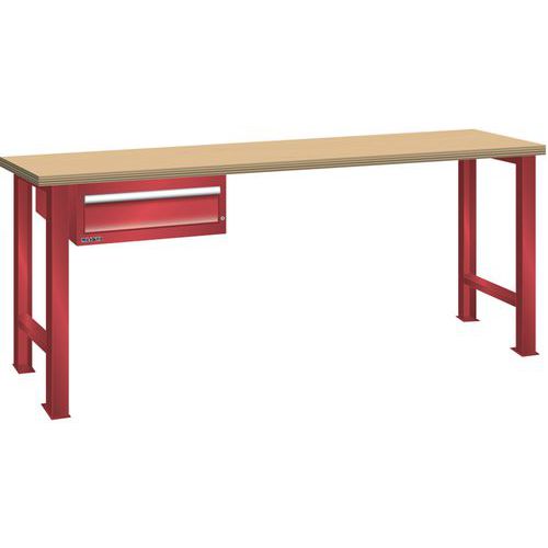 Bancada com 1 gaveta 27x36E – altura de 850 mm – Lista
