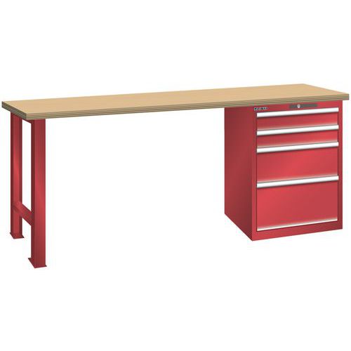 Bancada com 1 gaveta 27x36E – altura de 850 mm – Lista