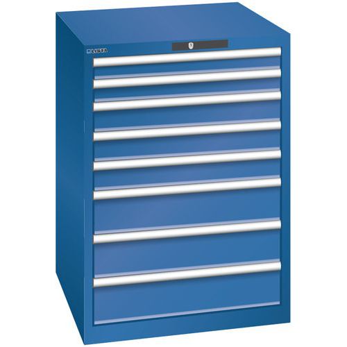 Armário com 8 gavetas 36x36E – capacidade de carga de 75 kg – Lista