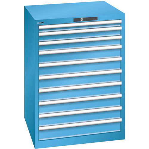 Armário com 10 gavetas 36x36E – capacidade de carga de 75 kg – Lista