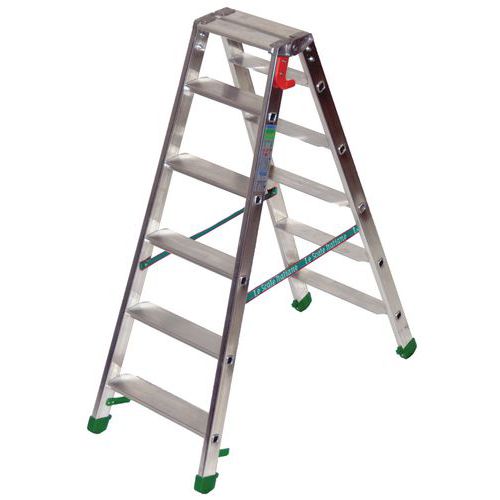 Escadote profissional de duplo acesso – 5 a 12 degraus