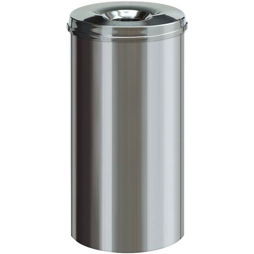 Caixote de lixo para papel antifogo em inox – 15 L a 50 L