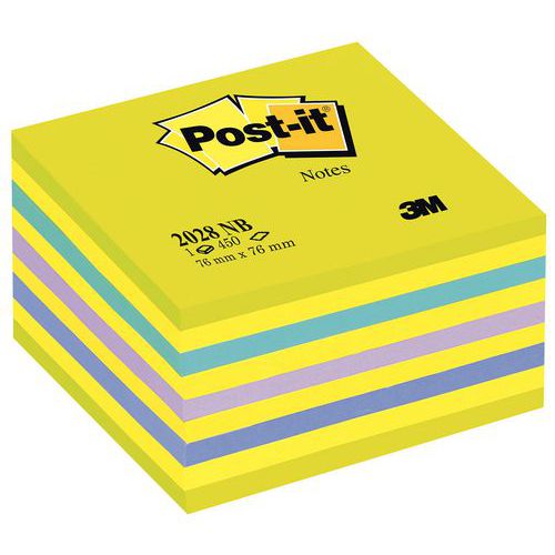 Post-it em cubo fluorescente