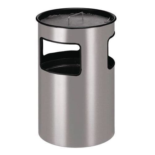 Caixote de lixo/cinzeiro em inox com abertura – 30 L ou 50 L - Manutan Expert