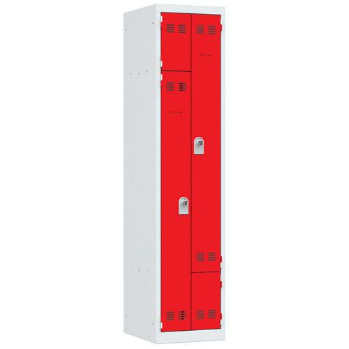 Cacifo economizador de espaço em L – 1 a 3 colunas – Largura de 400 mm – Vinco