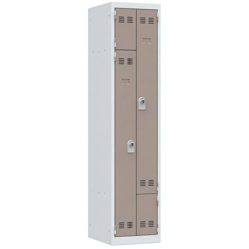 Cacifo economizador de espaço em L – 1 a 3 colunas – Largura de 400 mm – Vinco