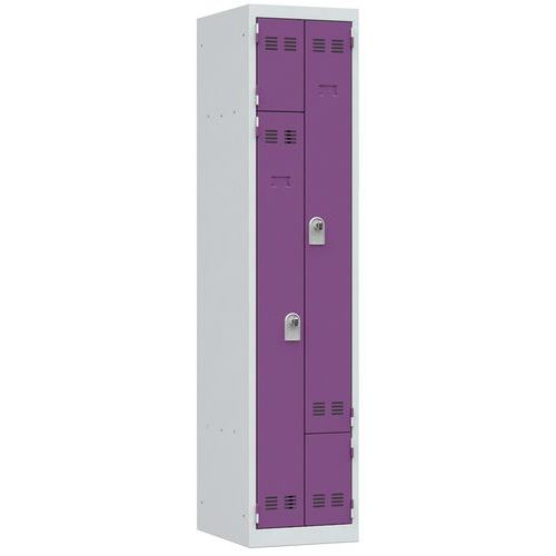 Cacifo economizador de espaço em L – 1 a 3 colunas – Largura de 400 mm – Vinco