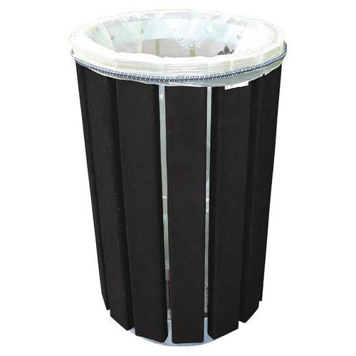Caixote de lixo redondo Escapade Eco – Sacos fixados por elástico – 90 L