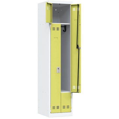 Cacifo economizador de espaço em L – 1 a 3 colunas – Largura de 400 mm – Vinco