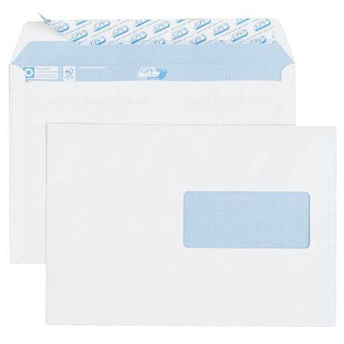 Envelope branco com janela de 90 g – caixa de 500