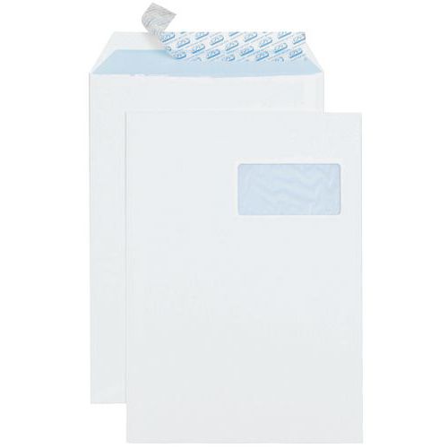 Envelope de papel velino branco de 90 g – com janela