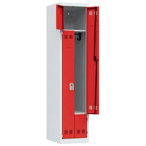 Cacifo economizador de espaço em L – 1 a 3 colunas – Largura de 400 mm – Vinco