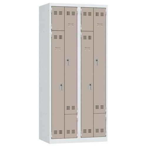 Cacifo economizador de espaço em L – 1 a 3 colunas – Largura de 400 mm – Vinco