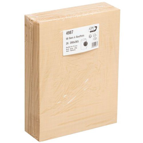 Envelope kraft com armação castanho de 130 g – Com folos – Pacote de 50