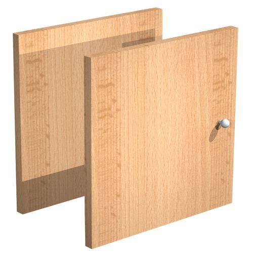 Porta para móvel de arrumação Maxicube – alumínio/faia – conjunto de 2 Porta para móvel de arrumação Maxicube – alumínio/faia – conjunto de 2