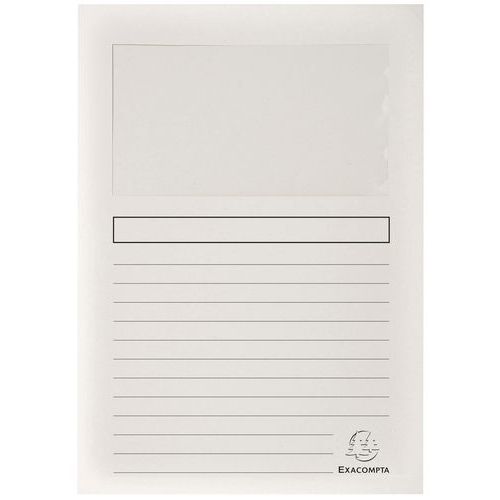 Pacote de 100 pastas com janela Super – 160g/m² – 22x31 cm – Exacompta