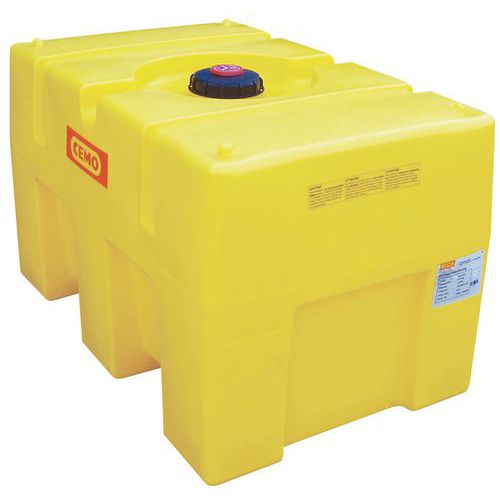 Cuba retangular de transporte e armazenamento de 125 a 600 L em PE