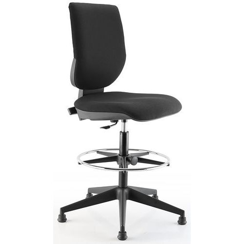 Cadeira de oficina alta, com calços com mecanismo de contacto permanente
