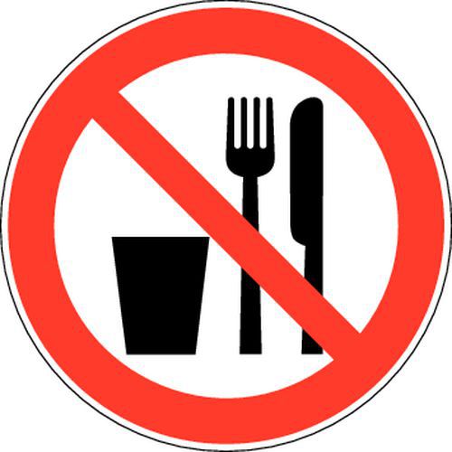 Painel de proibição – Proibido comer e beber – Autocolante