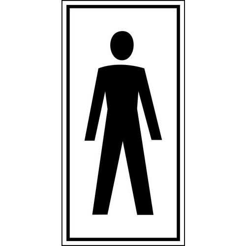 Pictograma de sinalização preto e branco – autocolante – homens