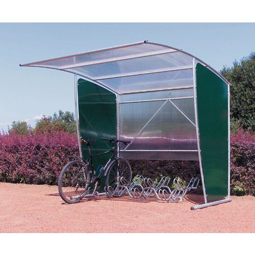 Abrigo para bicicletas retangular – módulo de partida com suporte para 6 bicicletas