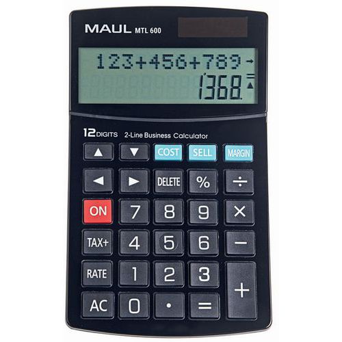 Calculadora secretária MTL 600- 12 teclas – 2 linhas – Maul