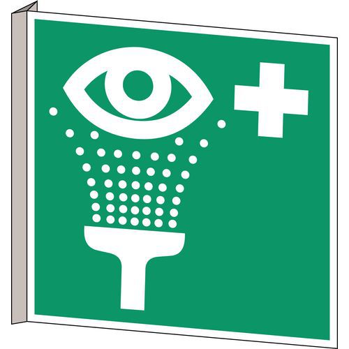 Painel de evacuação e emergência - Enxaguamento dos olhos - Rígido