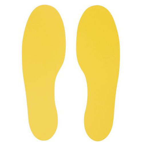 Autocolante para marcação de pavimento de 10 pés, 300 x 100 mm – Amarelo - Manutan Expert