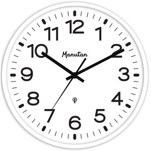 Relógio de parede analógico controlado por rádio Ø 30 cm - Manutan Expert