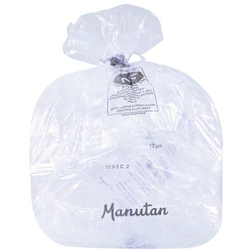 Saco de lixo transparente – Resíduos pesados – 30 a 110 L - Manutan Expert