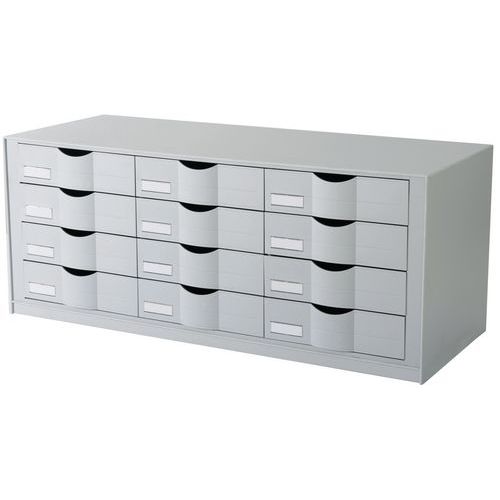 Bloco de gavetas 3 colunas – cinzento – Paperflow