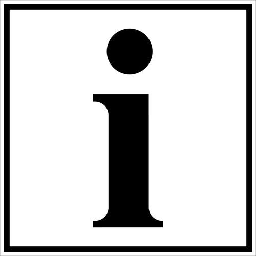 Pictograma de sinalização preto e branco – autocolante – informação