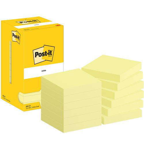 Notas Post-it® de 76x76mm 12 blocos amarelo – Post-it®