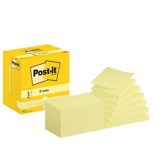 Z-Notes Post-it® de 76x127mm 12 blocos amarelo – Post-it®