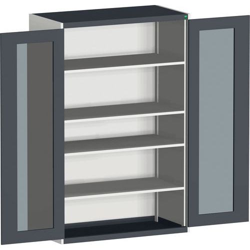 Armário com portas transparentes Cubio 1300x650x2000 mm – Bott