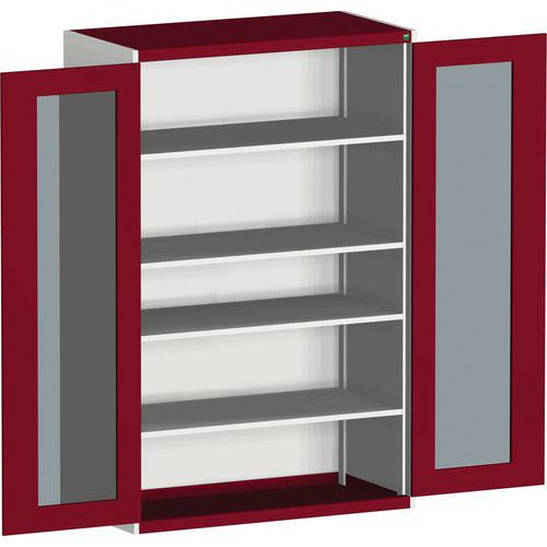 Armário com portas transparentes Cubio 1300x650x2000 mm – Bott