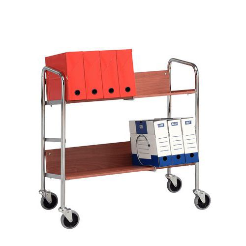 Carro para caixas de arquivo - 2 plataformas - Capacidade de 75 kg Carro para caixas de arquivo - 2 plataformas - Capacidade de 75 kg
