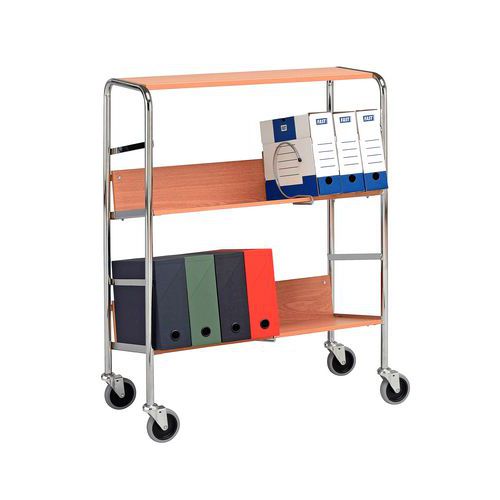 Carro para caixas de arquivo - 3 plataformas - Capacidade de 75 kg Carro para caixas de arquivo - 3 plataformas - Capacidade de 75 kg