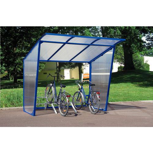 Abrigo para velocípedes com teto inclinado - Sem suporte para velocípedes - Módulo de partida