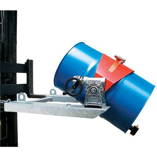 Basculador de manivela e corrente para bidões – capacidade de 300 kg
