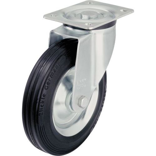 Rodízio giratório com placa - Capacidade de 50 a 295 kg