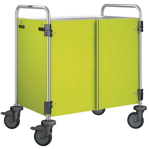 Carro de serviço com painéis – 2 prateleiras – Blanco