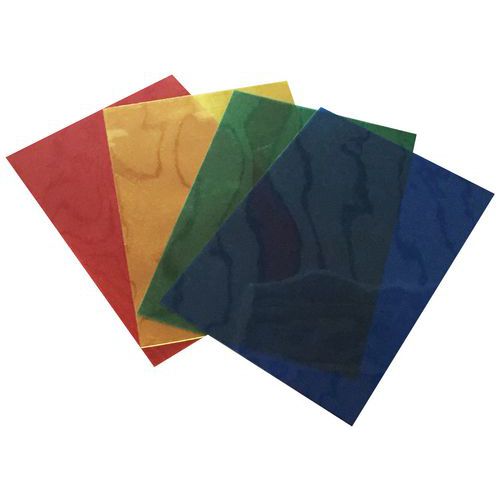 Capas para encadernação transparentes coloridas em formato A4 – conjunto de 100