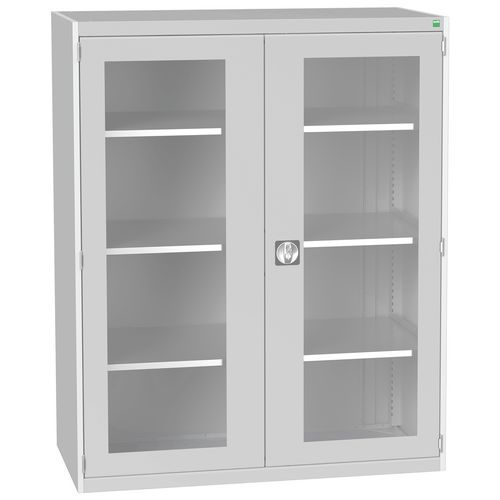 Armário com portas transparentes Cubio 1300x650x1600 mm – Bott
