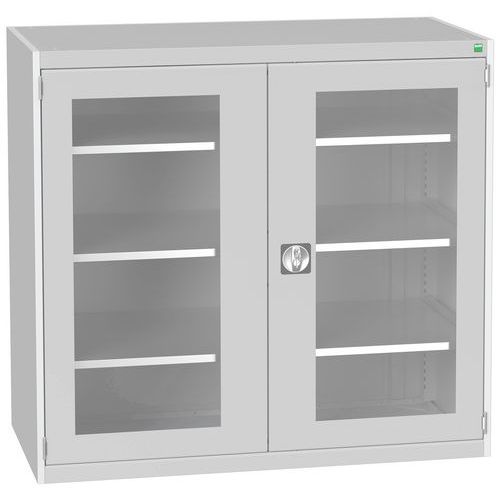 Armário com portas transparentes Cubio 1300x650x1200 mm – Bott