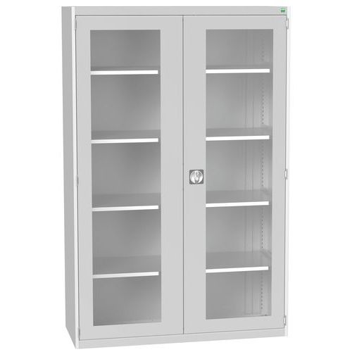 Armário com portas transparentes Cubio 1300x525x2000 mm – Bott